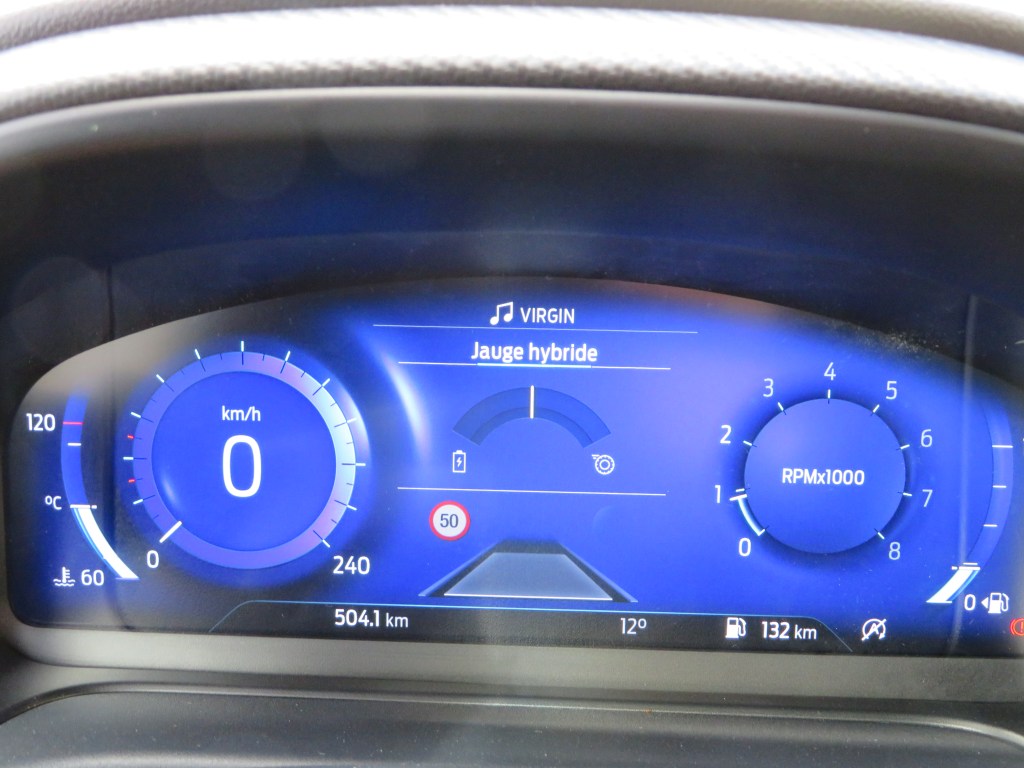 Tableau de bord Ford Puma mode normal.