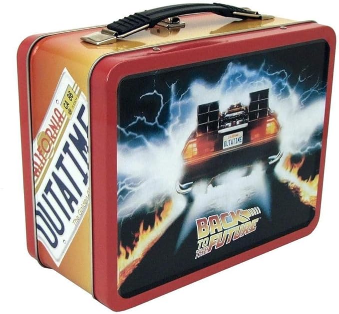 Lunch-box aux couleurs des films Retour vers le futur.