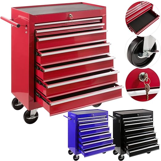 servante caisse à outil rouge pour ranger les outils utilisés en automobile.