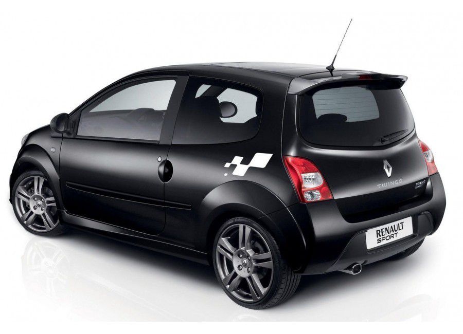Renault Twingo 2 RS noire pris en photo dans studio.